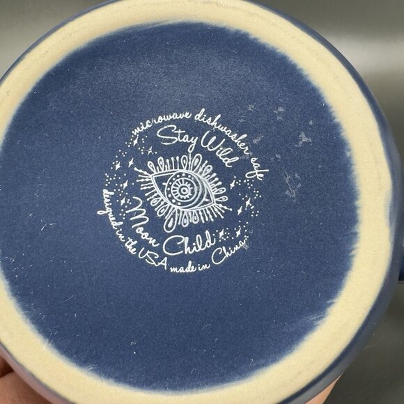 Stay Wild Moon Child Navy Blue Coffee Mug Cup 12oz Ceramic Hello Beautiful Mug - Picture 5 of 12